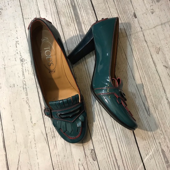 Tod's Shoes - Tods Teal Loafer heels
